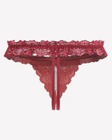 Lace Low Waist Thongs with Pearls Ball Lingeries-panties - Tophatter Daily Deals