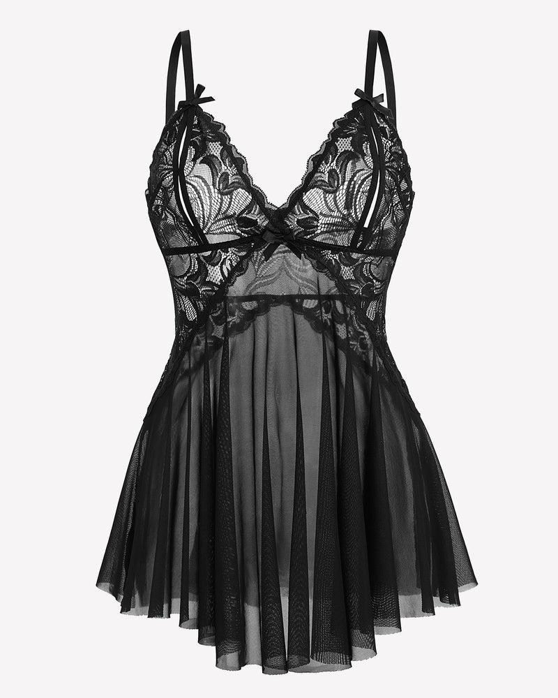Lace Babydoll Mesh Boudoir Outfits Lingerie-Babydolls - Tophatter Daily Deals