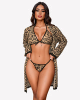 3 Piece Set Kimono Robe with Bra and Panty Lingerie Sets-Bra Sets - Tophatter Daily Deals