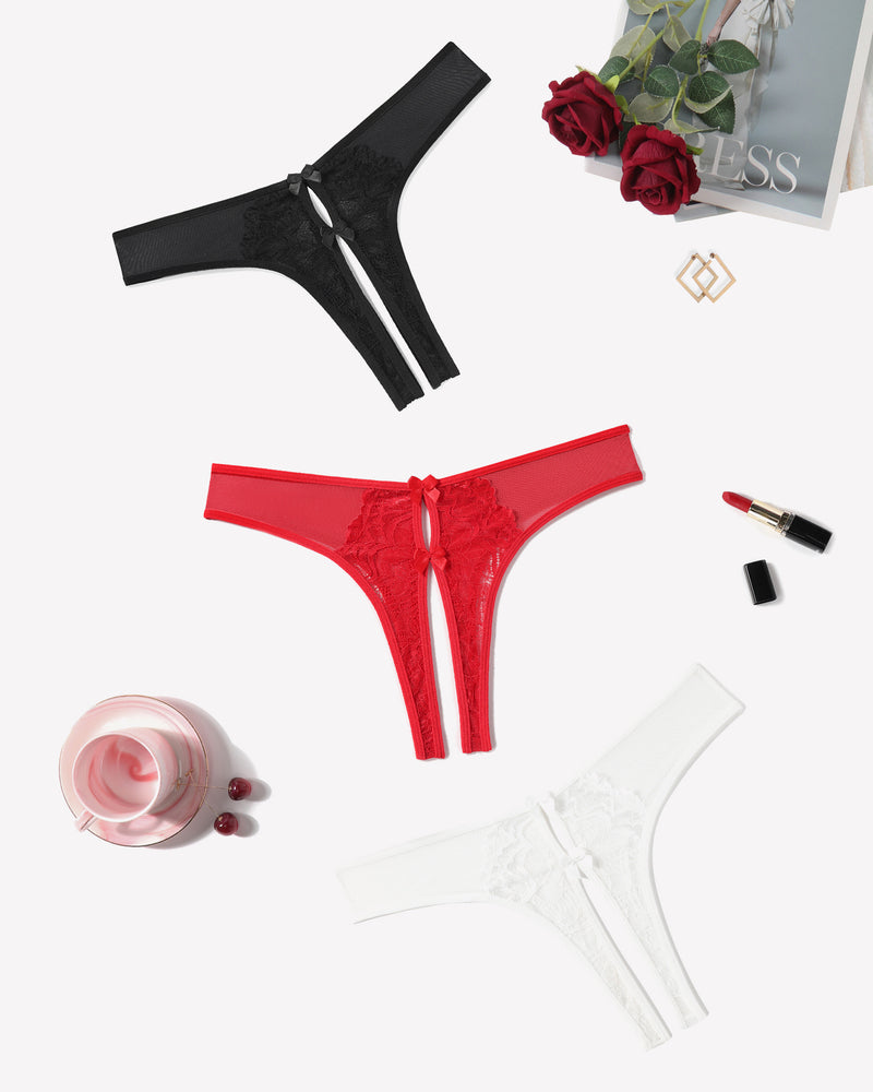 Mesh Panties Briefs with Cute Bow Lingeries-panties - Tophatter Daily Deals