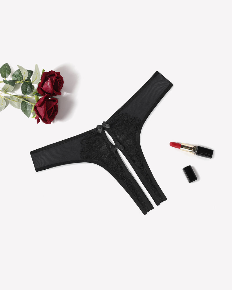 Mesh Panties Briefs with Cute Bow Lingeries-panties - Tophatter Daily Deals