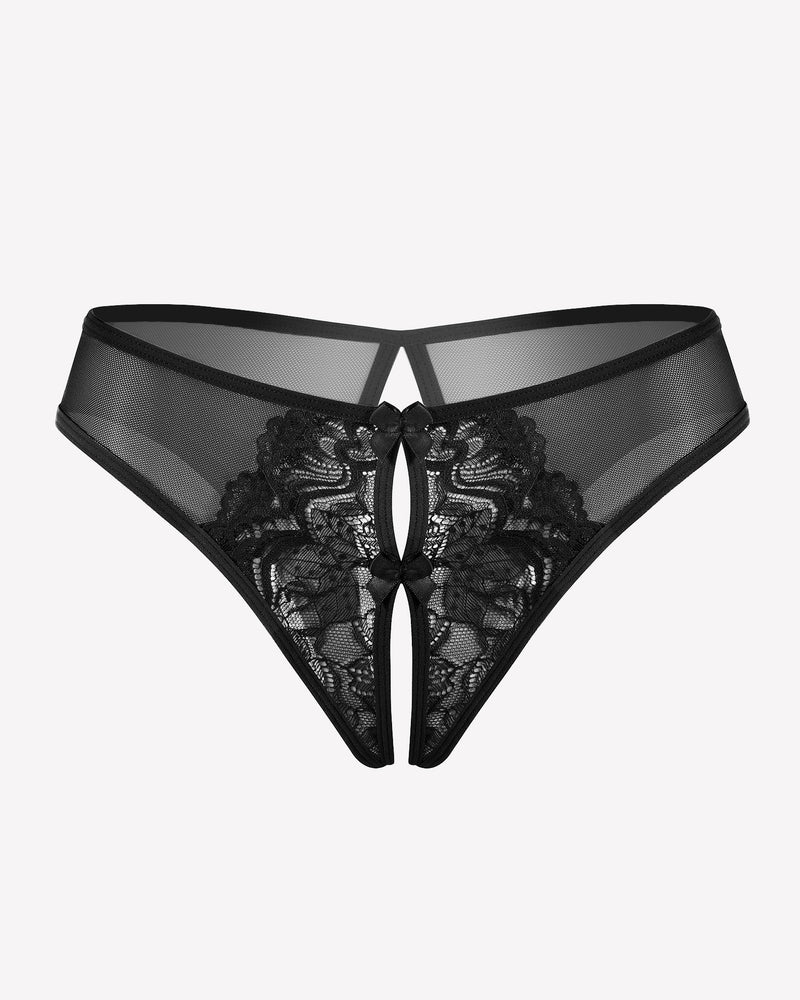 Mesh Panties Briefs with Cute Bow Black Lingeries-panties - Tophatter Daily Deals