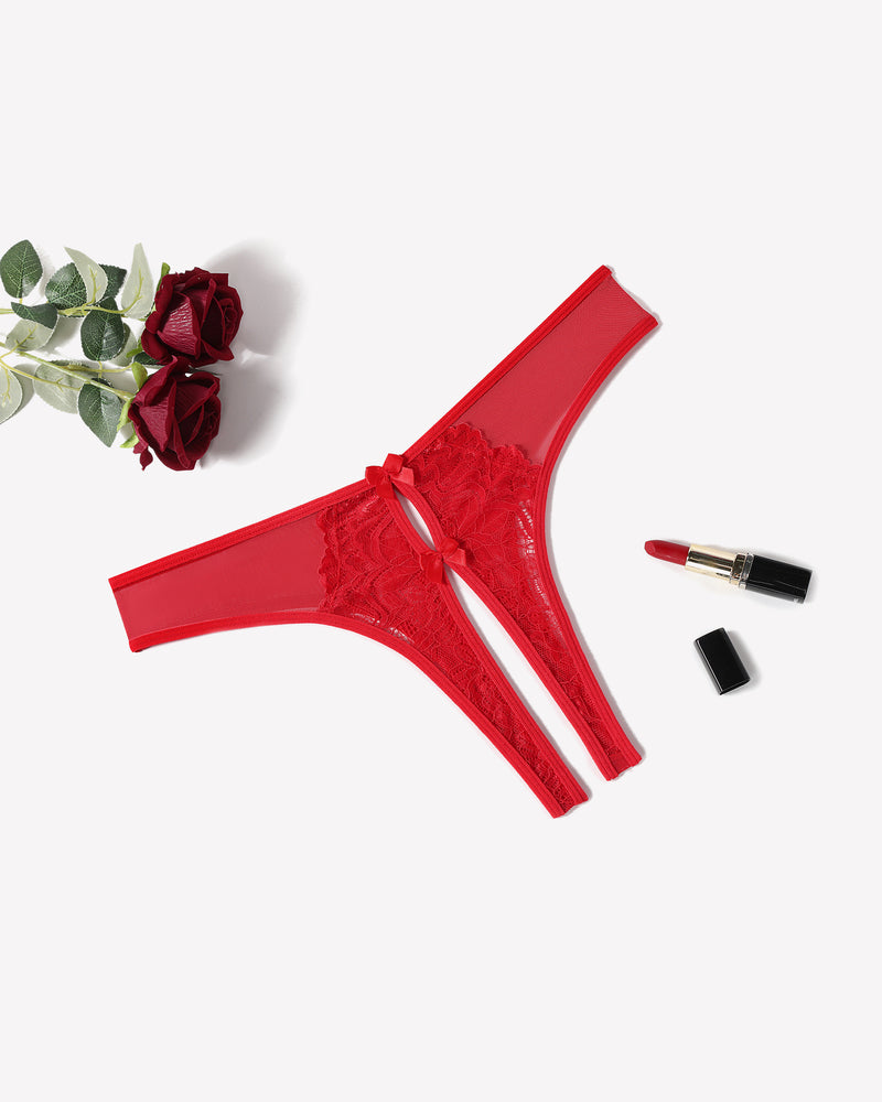 Mesh Panties Briefs with Cute Bow Lingeries-panties - Tophatter Daily Deals