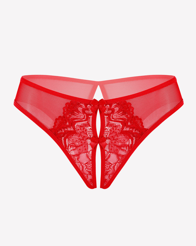 Mesh Panties Briefs with Cute Bow Red Lingeries-panties - Tophatter Daily Deals
