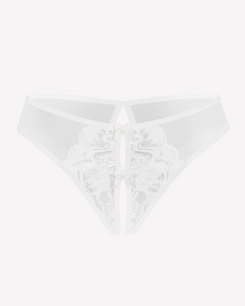 Mesh Panties Briefs with Cute Bow White Lingeries-panties - Tophatter Daily Deals