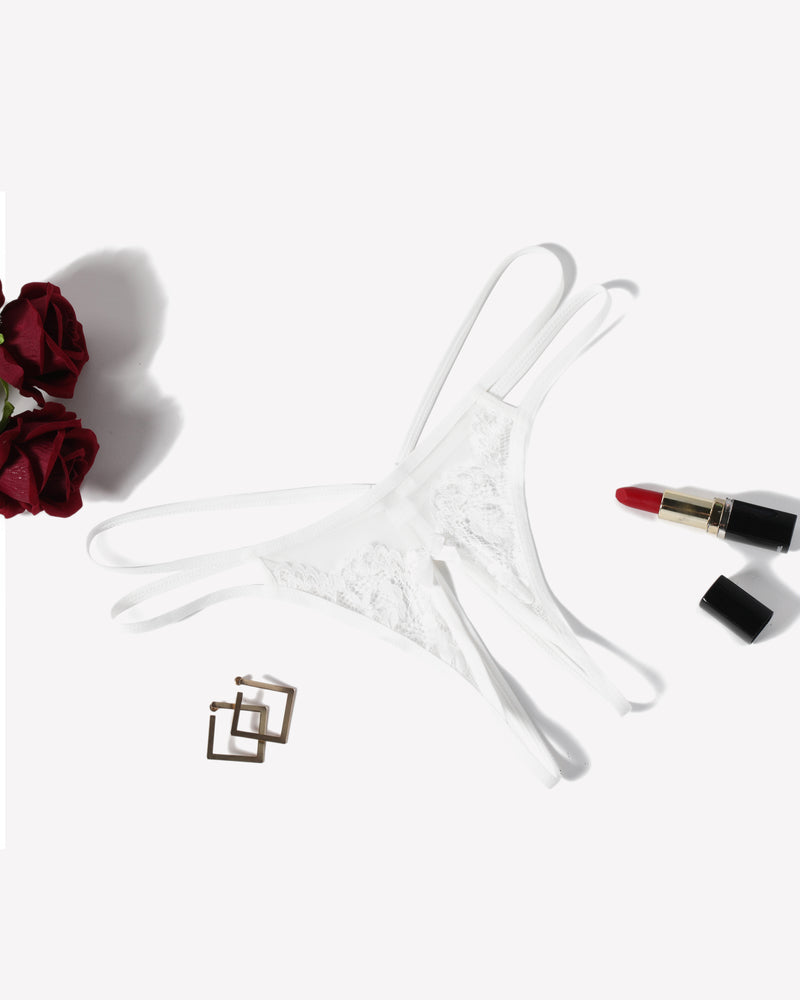 Lace Panties Floral Lace Briefs G-String White Lingeries-panties - Tophatter Daily Deals