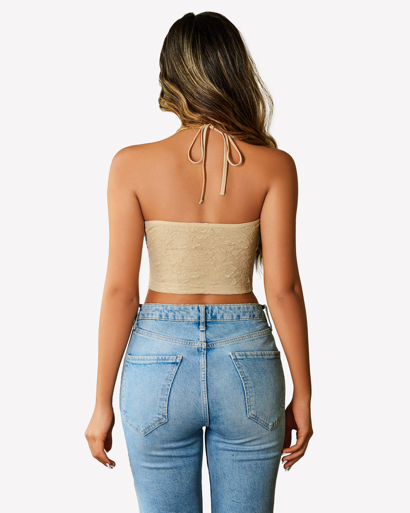 Lace Camisole Y2k Halter Crop Top Lingerie Sets-Bras - Tophatter Daily Deals