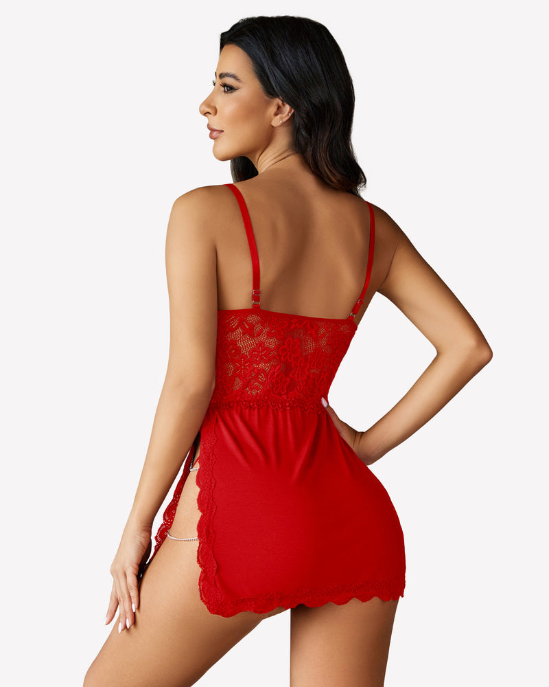 Chain Side Slit Babydoll Lingerie-Babydolls - Tophatter Daily Deals