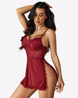Chain Side Slit Babydoll Lingerie-Babydolls - Tophatter Daily Deals