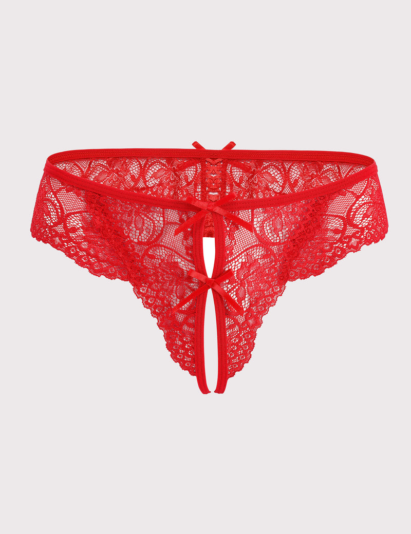 Lace Thongs Panties with Cute Bow Lingeries-panties - Tophatter Daily Deals