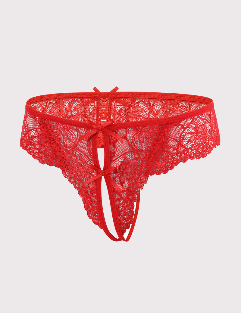 Lace Thongs Panties with Cute Bow Lingeries-panties - Tophatter Daily Deals