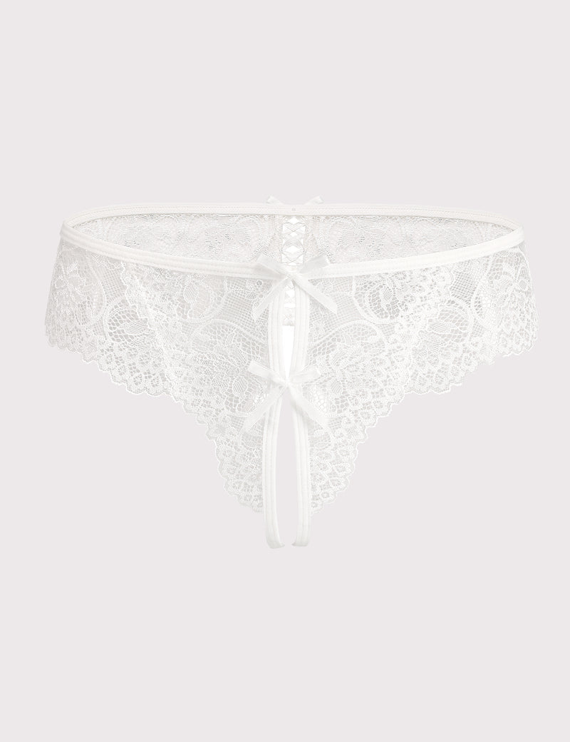Lace Thongs Panties with Cute Bow Lingeries-panties - Tophatter Daily Deals