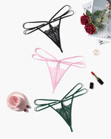 Floral Lace Briefs Hollow Out Thong Panty Multicolor-3 Pack Lingeries-panties - Tophatter Daily Deals