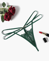 Floral Lace Briefs Hollow Out Thong Panty Green Lingeries-panties - Tophatter Daily Deals