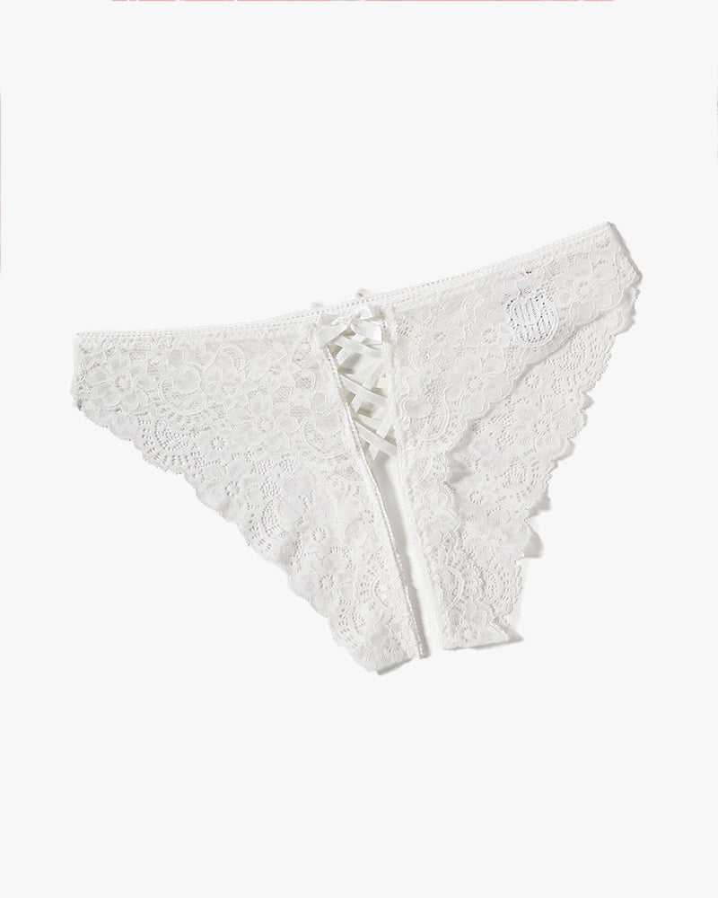 Criss Cross Lace Hipster Panty White Lingeries-panties - Tophatter Daily Deals