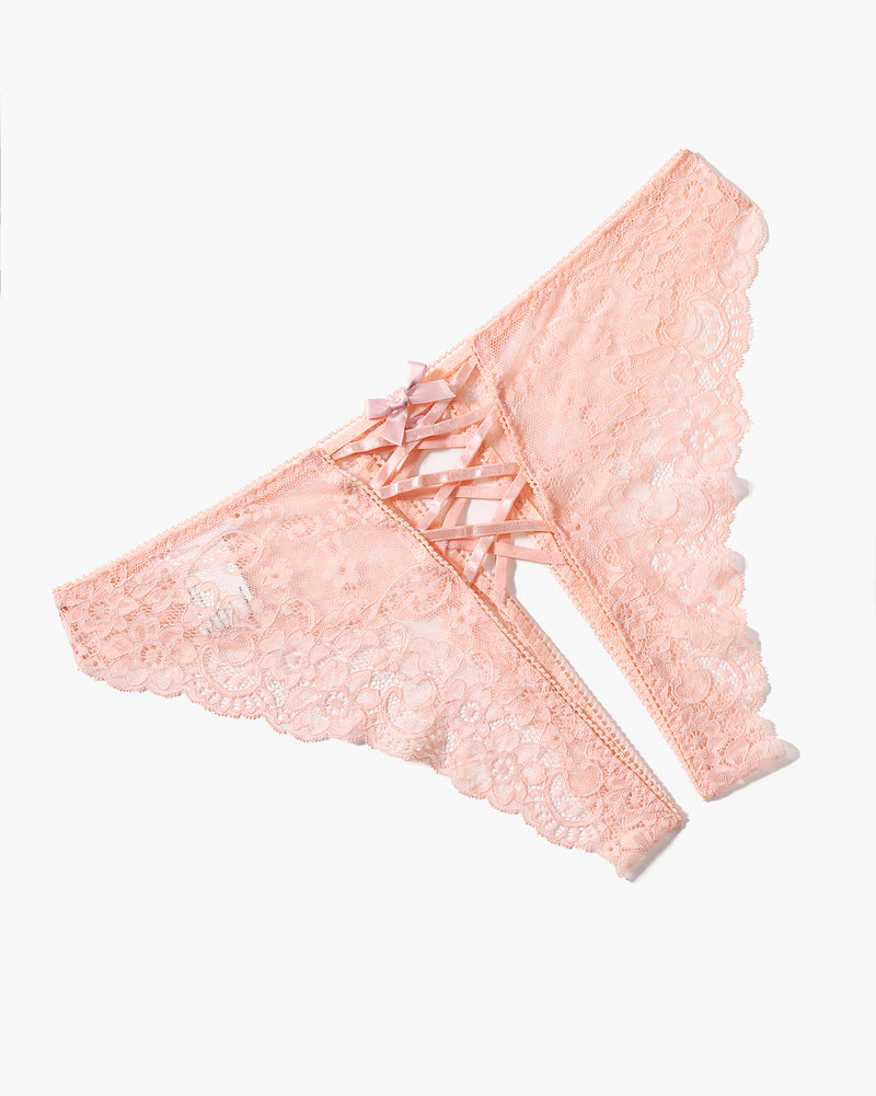 Criss Cross Lace Hipster Panty Pink Lingeries-panties - Tophatter Daily Deals