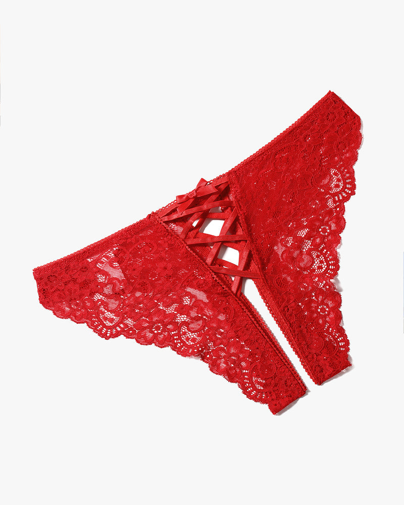 Criss Cross Lace Hipster Panty Red Lingeries-panties - Tophatter Daily Deals