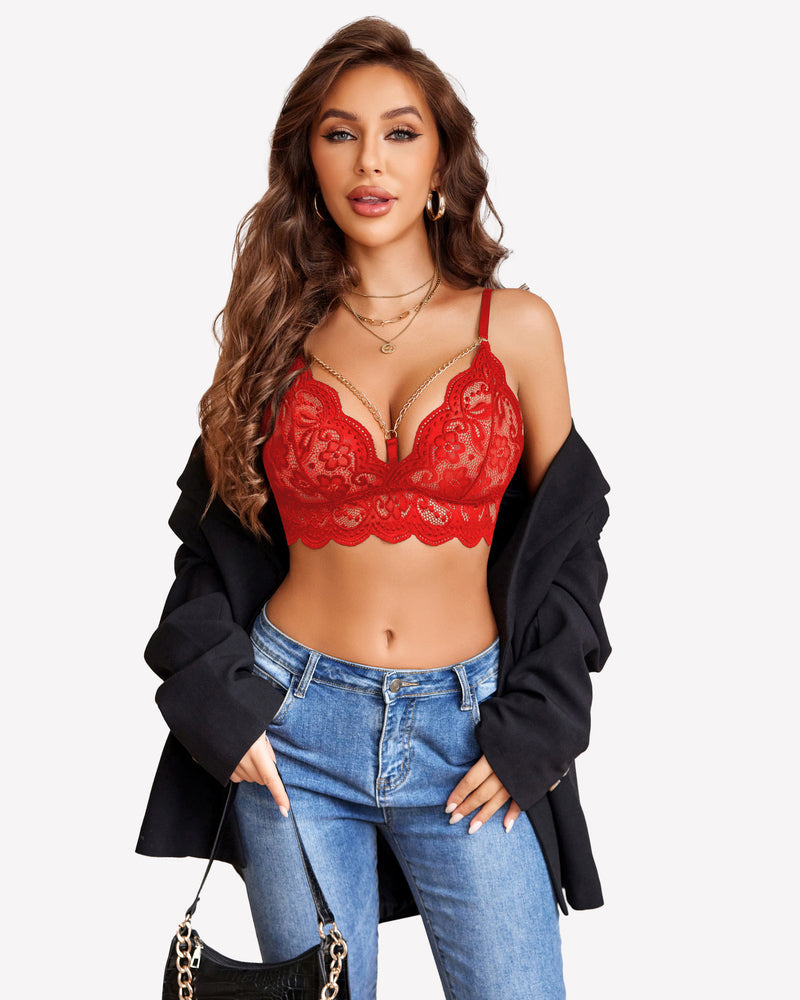 Garter Lingerie Lace Bra and Panty Set Lingerie Sets-Bra Sets - Tophatter Daily Deals