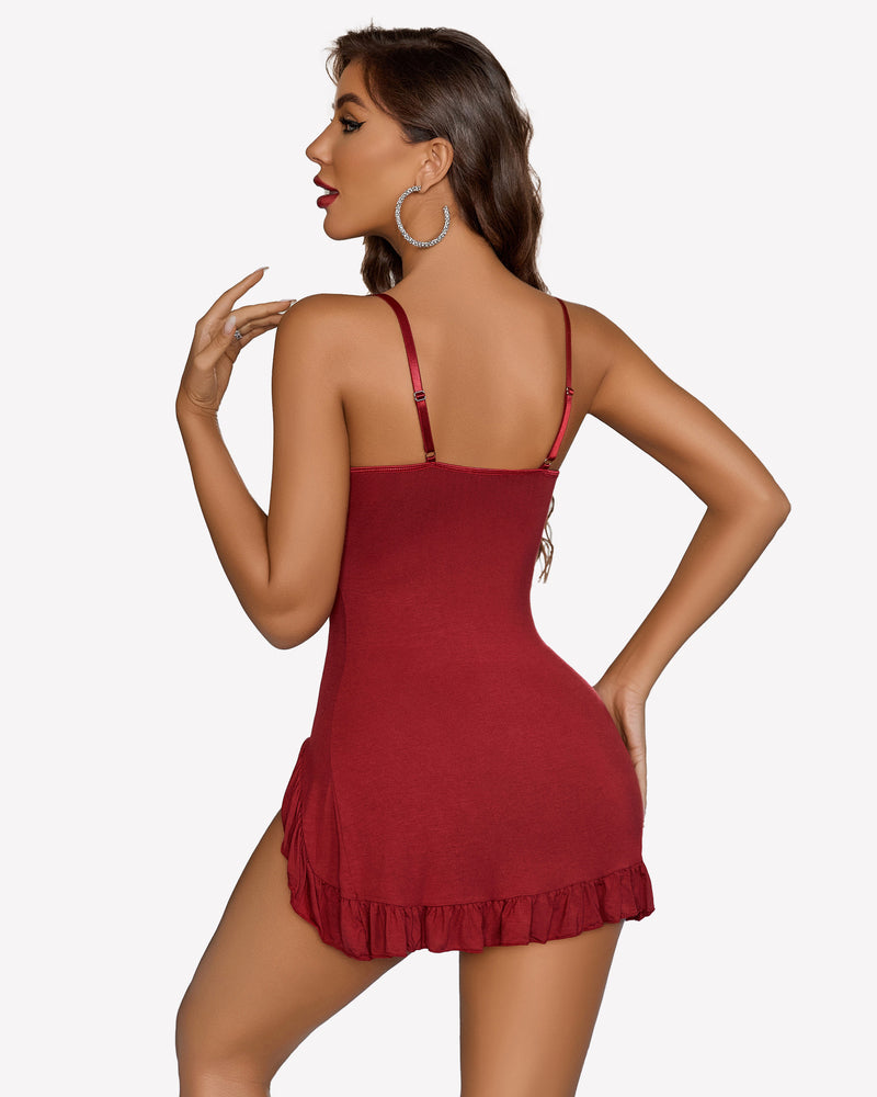 Modal Side Slit Chemise nighties Lingeries-Chemises - Tophatter Daily Deals