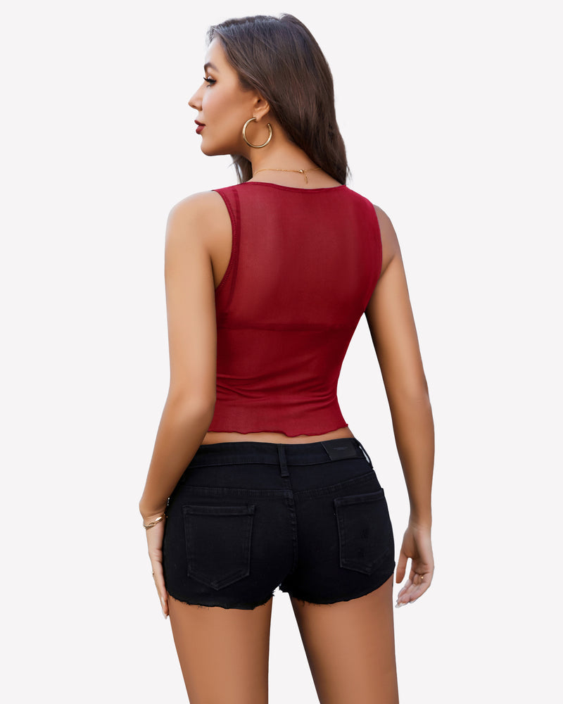 Mesh Tank Top Sheer Tops Lingerie Sets-Bras - Tophatter Daily Deals