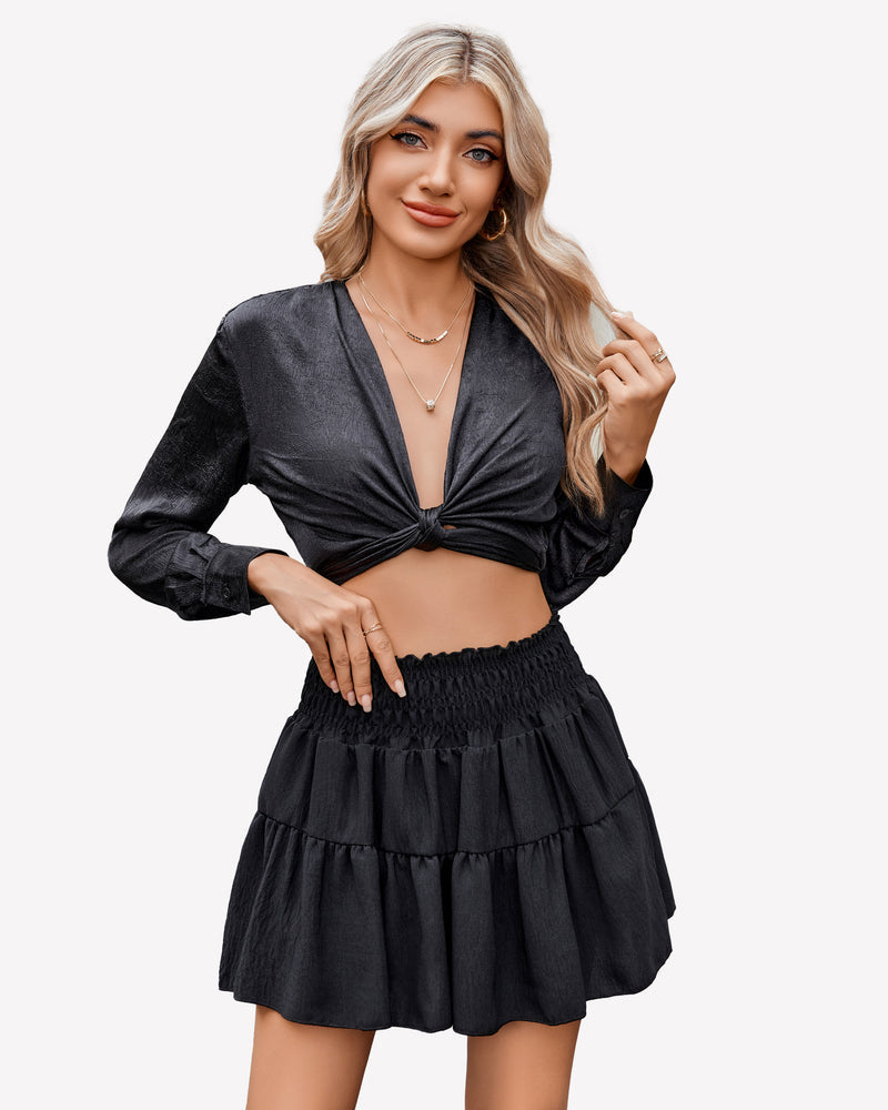 Flowy A Line Short Skirt Lingeries-mini skirts - Tophatter Daily Deals