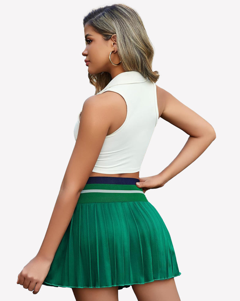 Y2k Mini Skirt High Waisted Pleated Skirt Lingeries-mini skirts - Tophatter Daily Deals