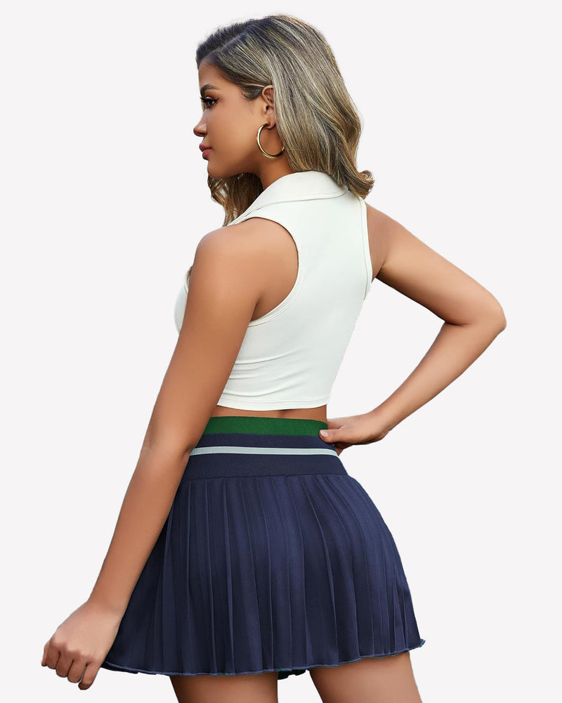 Y2k Mini Skirt High Waisted Pleated Skirt Lingeries-mini skirts - Tophatter Daily Deals