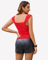 Lace Tops V Neck Crop Y2k Shirt Lingeries-Crop tops - Tophatter Daily Deals
