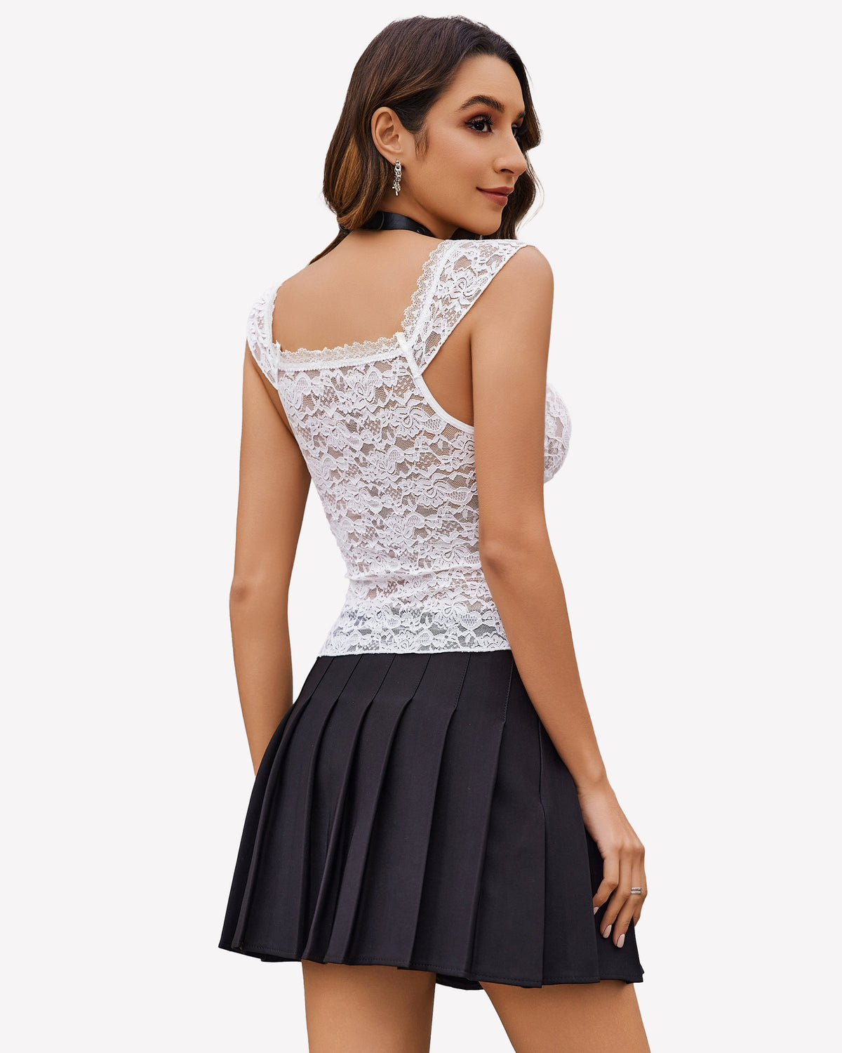 Lace Tops V Neck Crop Y2k Shirt Lingeries-Crop tops - Tophatter Daily Deals