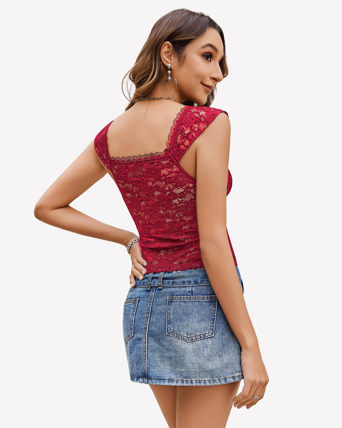 Lace Tops V Neck Crop Y2k Shirt Lingeries-Crop tops - Tophatter Daily Deals