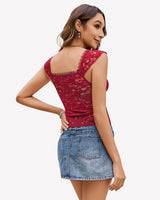 Lace Tops V Neck Crop Y2k Shirt Lingeries-Crop tops - Tophatter Daily Deals