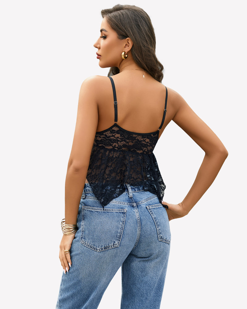 Lace Bralette V Neck Crop Tops Lingerie Sets-Bras - Tophatter Daily Deals