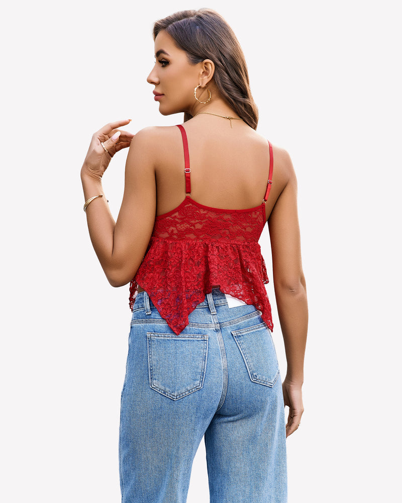 Lace Bralette V Neck Crop Tops Lingerie Sets-Bras - Tophatter Daily Deals