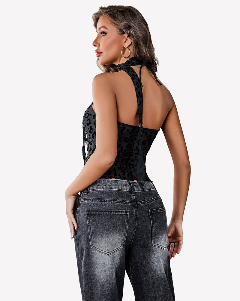 Mesh Tank Y2K Crop Top Lingeries-Crop tops - Tophatter Daily Deals