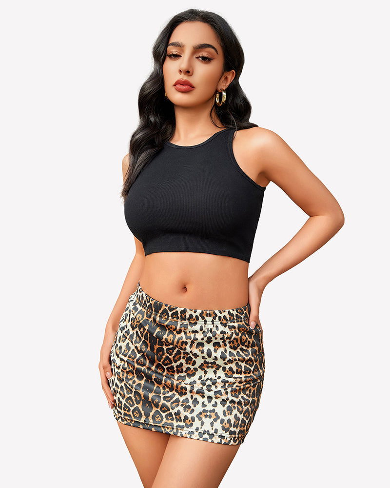 Pencil Bodycon Y2K Leopard Print Mini Skirt Lingeries-mini skirts - Tophatter Daily Deals