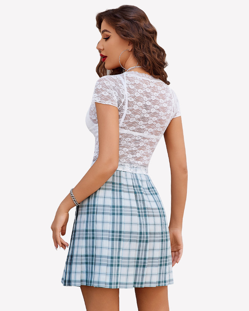 Short Sleeve See Through Shirts Lingeries-Crop tops - Tophatter Daily Deals