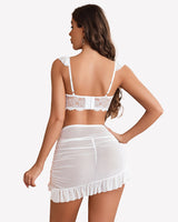 Lingerie Set Lace Bra and Bodydon Dress Lingerie Sets-Skirt Sets - Tophatter Daily Deals