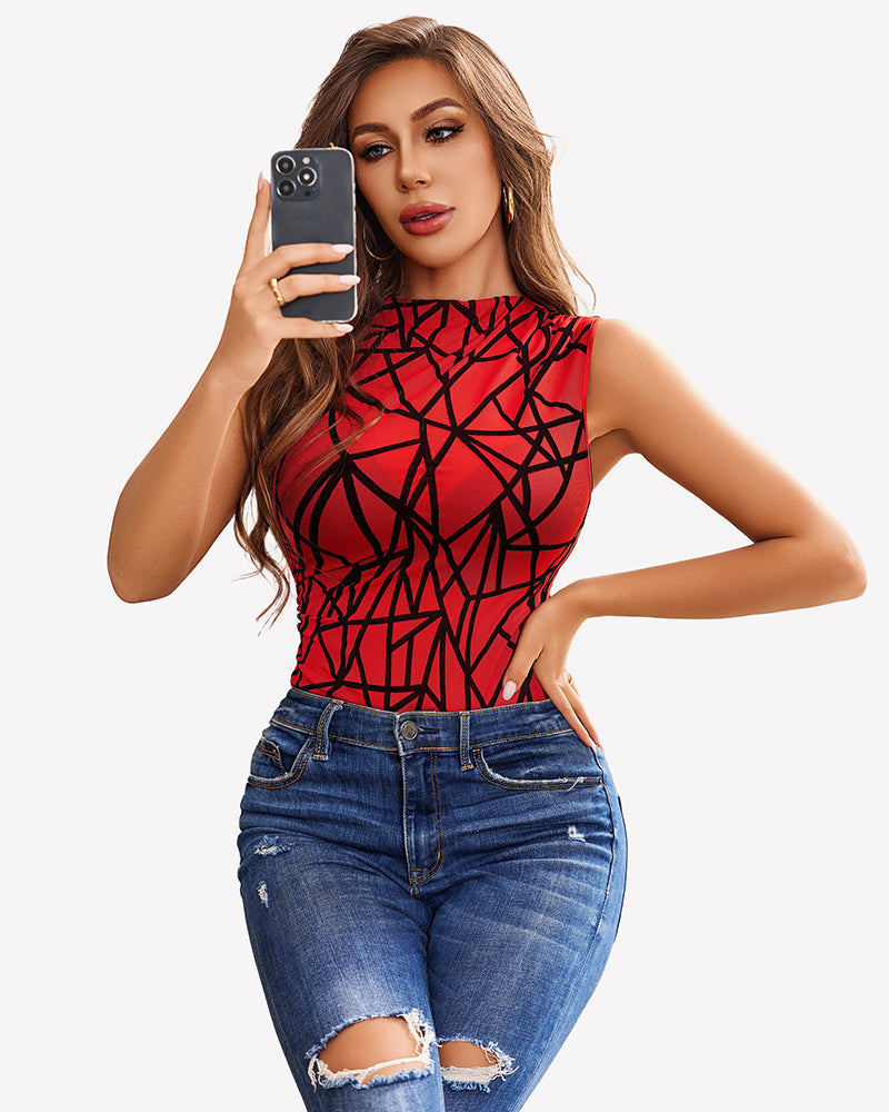 Sheer Sleeveless Ruched Mesh Bodysuits Lingeries-Bodysuits - Tophatter Daily Deals