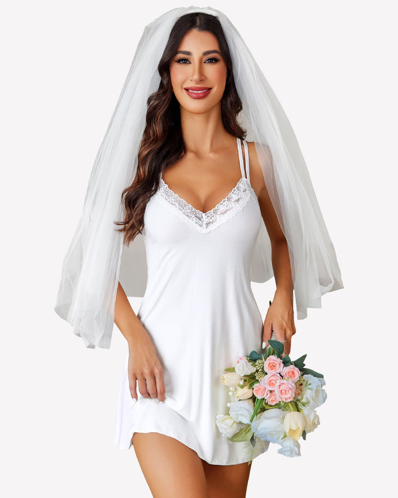 Lace Deep V Teddy Babydoll Lingerie-Babydolls - Tophatter Daily Deals