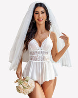 Lace Bodysuit V Neck Mesh Sleepwear Lingeries-Bodysuits - Tophatter Daily Deals