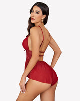 Lace Bodysuit V Neck Mesh Sleepwear Lingeries-Bodysuits - Tophatter Daily Deals