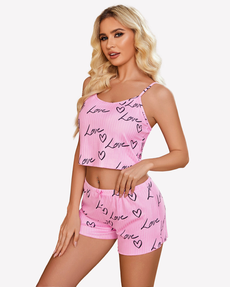Cami Pajama Sets Ribbed Lounge Set Sleepwears-Pajamas Sets - Tophatter Daily Deals
