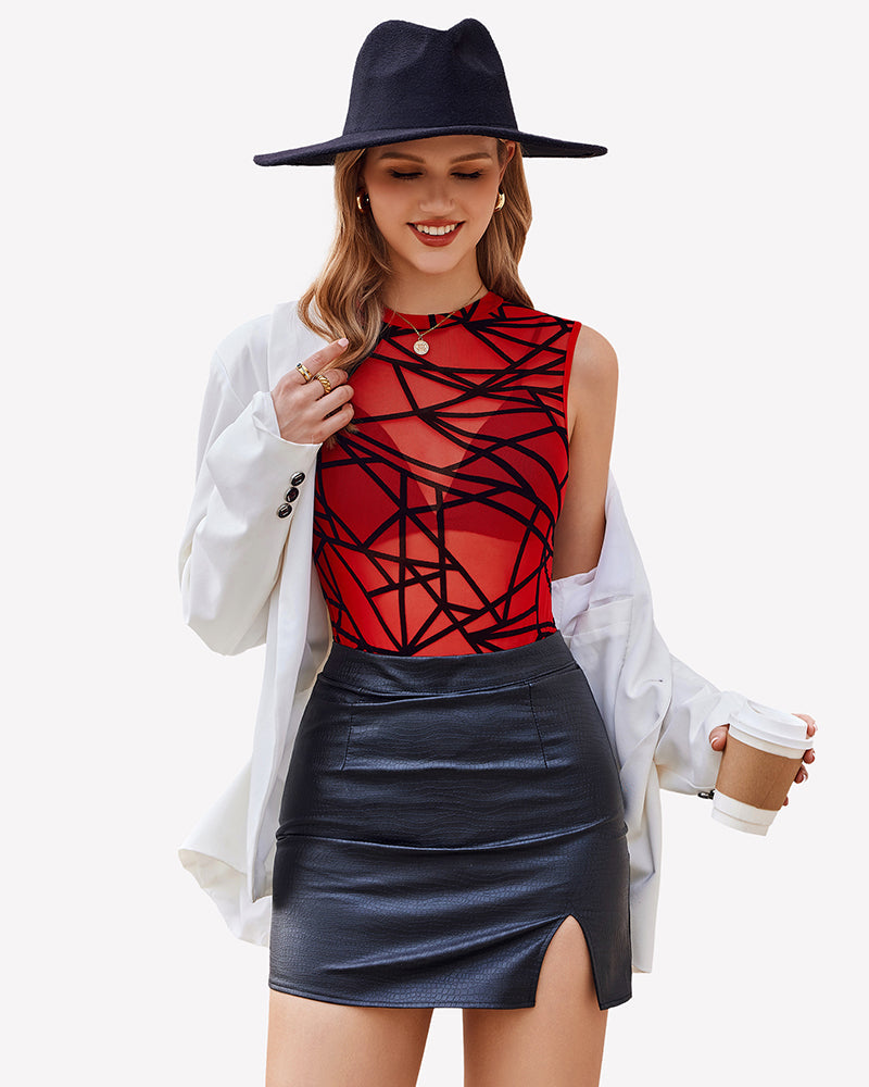 See Through Mesh Sleeveless Bodysuits Lingeries-Bodysuits - Tophatter Daily Deals