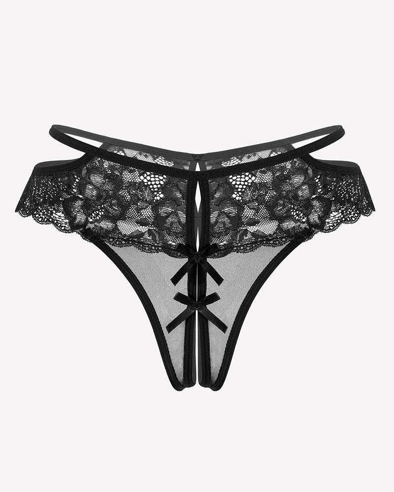 Lace Cheeky Mesh Hollow Thongs Black Lingeries-panties - Tophatter Daily Deals