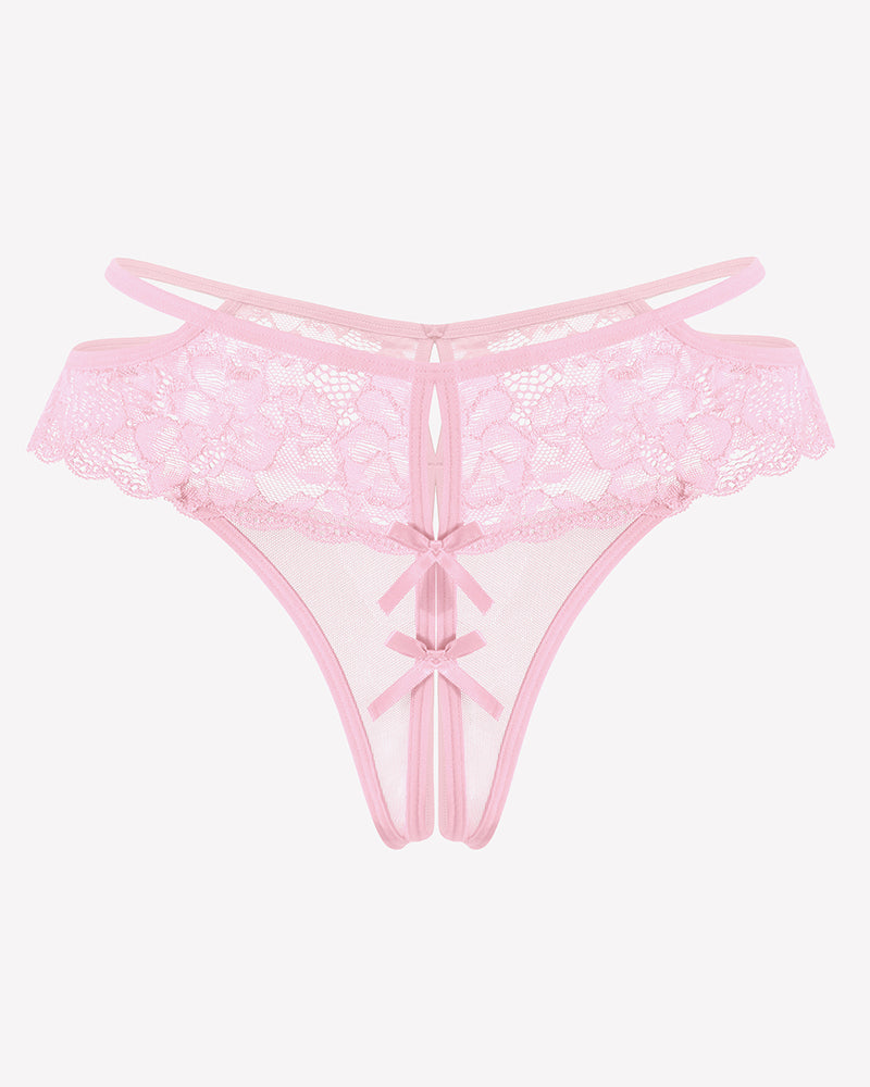 Lace Cheeky Mesh Hollow Thongs Pink Lingeries-panties - Tophatter Daily Deals