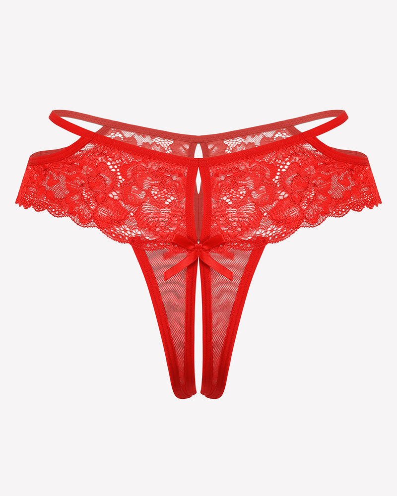 Lace Cheeky Mesh Hollow Thongs Red Lingeries-panties - Tophatter Daily Deals