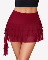 Asymmetric Ruffle Mini Skirt Lingeries-mini skirts - Tophatter Daily Deals