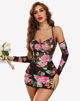 Sheer Mesh Lingerie Dress With Gloves Outfits Lingeries-Chemises - Tophatter Daily Deals