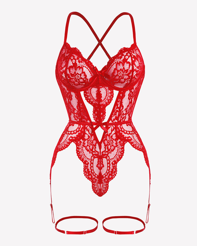 Cross-Back Straps Teddy Babydoll Lingerie-Babydolls - Tophatter Daily Deals