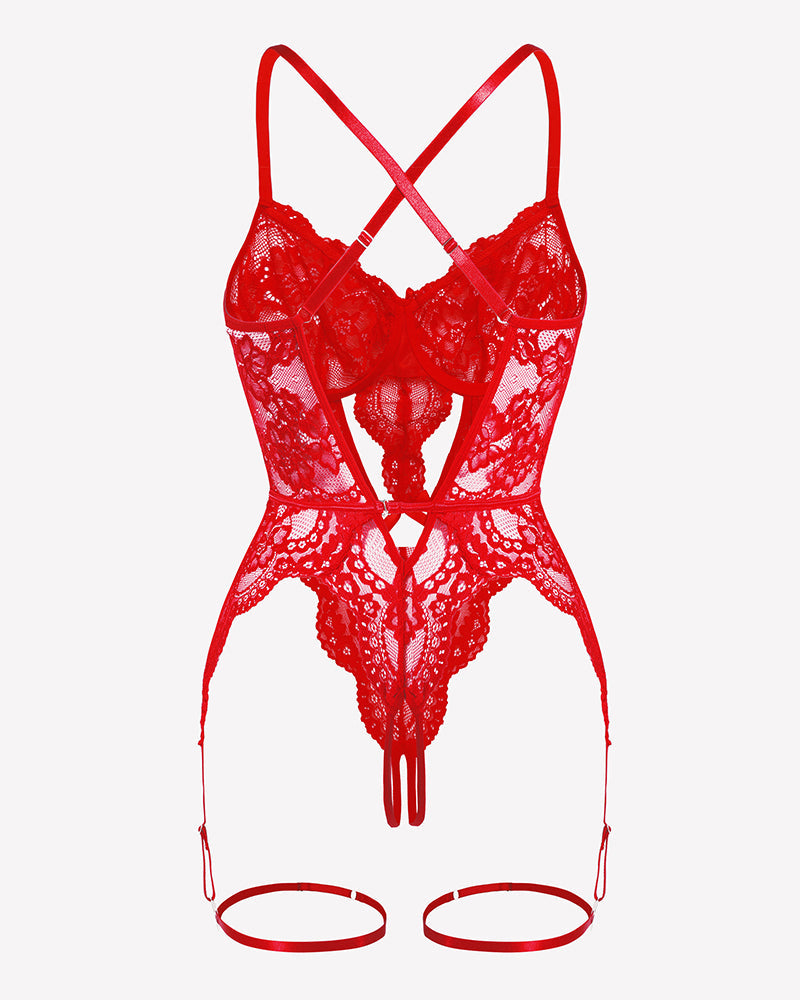 Cross-Back Straps Teddy Babydoll Lingerie-Babydolls - Tophatter Daily Deals